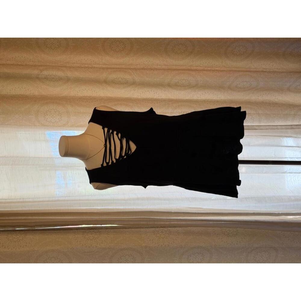 Torrid Strappy Cage Neck Tank Black Peplum Top